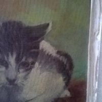 стара картина-коте и куче на дончо владков, снимка 5 - Картини - 30542181