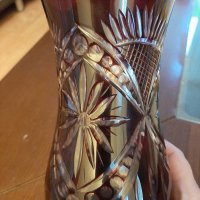 Червен кристал ваза, снимка 2 - Вази - 44236898