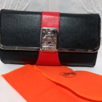 Естествена кожа на HERMES - малка дамска чанта в черно и червено, снимка 2 - Чанти - 35408651