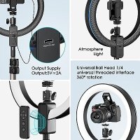 Нов пръстеновидно осветление с разтегателен 80 инча статив Светлина Селфи Фотография Ринг лампа, снимка 4 - Друга електроника - 42419791