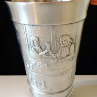 Западно Германска чаша,халба от калай 11.5 см. , снимка 2 - Антикварни и старинни предмети - 29089272