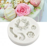 Роза розички и орнамент силиконов молд форма фондан декор, снимка 2 - Форми - 39354278