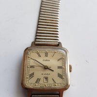 Механичен ръчен часовник Заря с позлата, снимка 8 - Антикварни и старинни предмети - 33890125