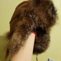 Дамска зимна шапка с естествен косъм , снимка 6 - Шапки - 31856244
