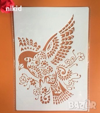Птица Птичка Врабче стенсил шаблон за спрей за торта украса Scrapbooking, снимка 1