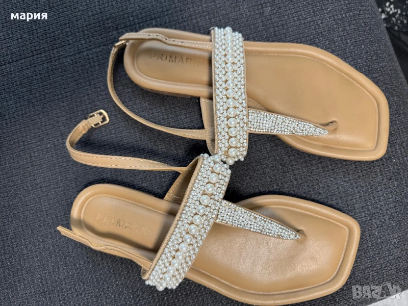 Нови сандали с перли 39 номир, снимка 1