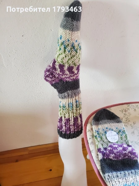 Ръчно плетени дамски/ мъжки/ чорапи' размер 38, снимка 1