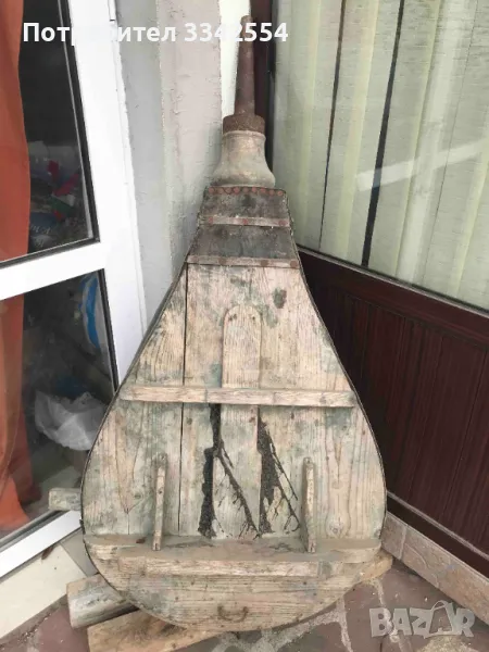 МЕХ МЯХ КОВАШКИ ДУХАЛО АВТЕНТИЧЕН ОГРОМЕН ДЪРВО КОЖА МЕТАЛ, снимка 1