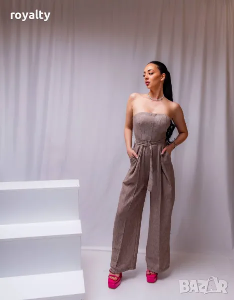 Бежов дамски гащеризон , снимка 1