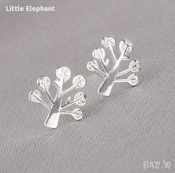 Sale Сребърни обеци"Дърво на желанието",tiny mini/ нови, снимка 1