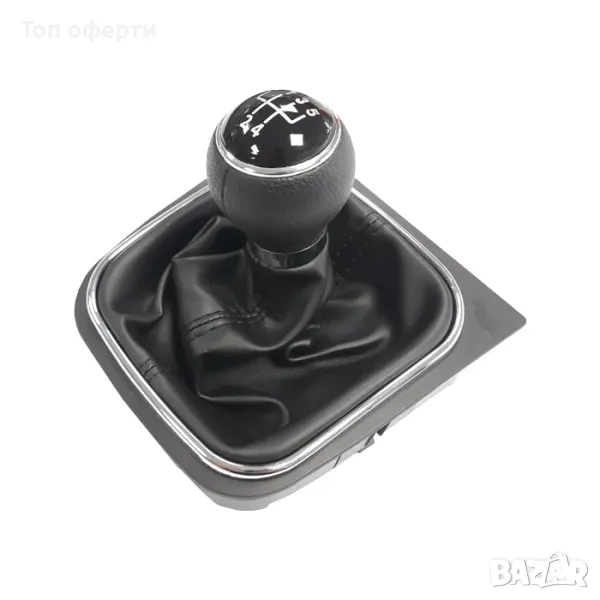 Топка за скоростен лост с маншон съвместима с Golf V/VI (03-12) с 5 скорости - черен конец, снимка 1