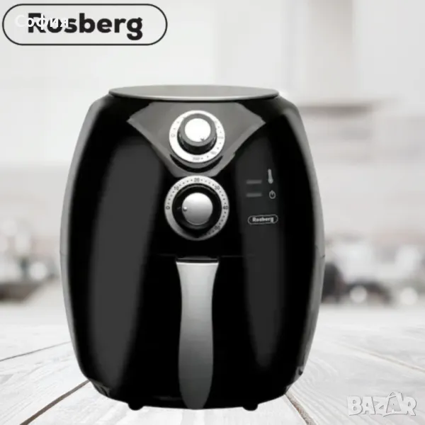 Фритюрник AirFryer Rosberg Premium RP51980C, 1600W, 3л., Горещ въздух, Таймер, до 200°C, Черен, снимка 1