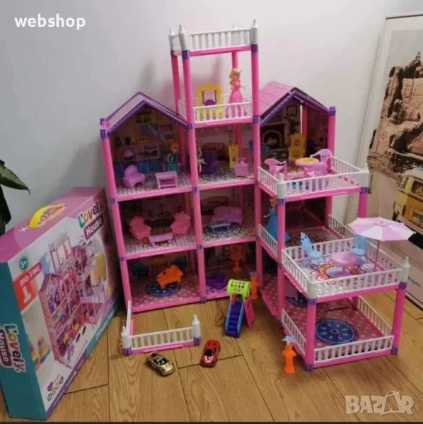 Атрактивна Къща за кукли с мебели и цели 276 части, снимка 1