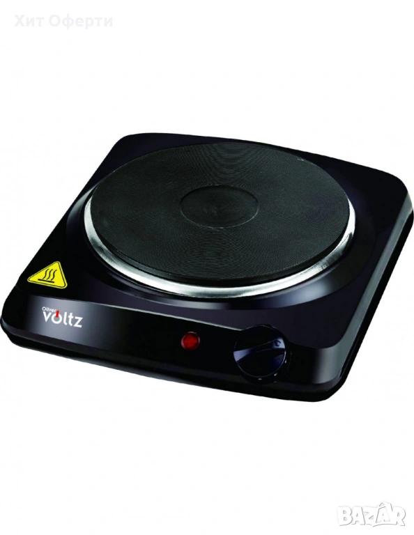 Котлон Voltz, 1500W, Чугунена плоча 185мм., Черен, снимка 1
