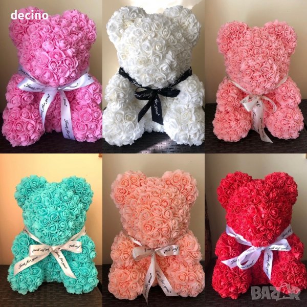 Промо Мече от рози в подаръчна кутия Свети Валентин, снимка 1