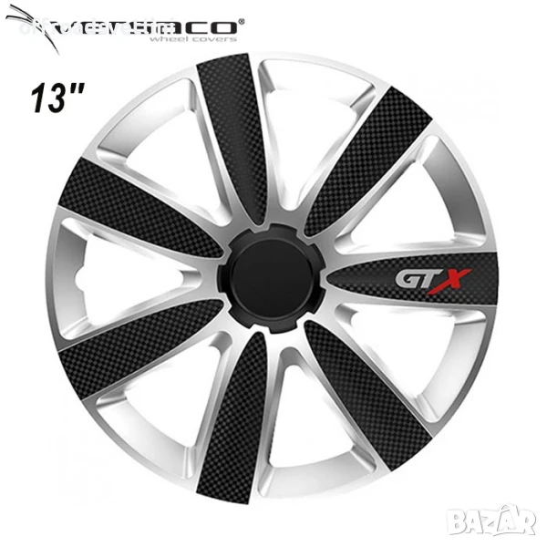 Versaco Slovakia Тасове за джанти 13'' Versaco GTX Карбон ЧЕРНО/СИВИ, снимка 1