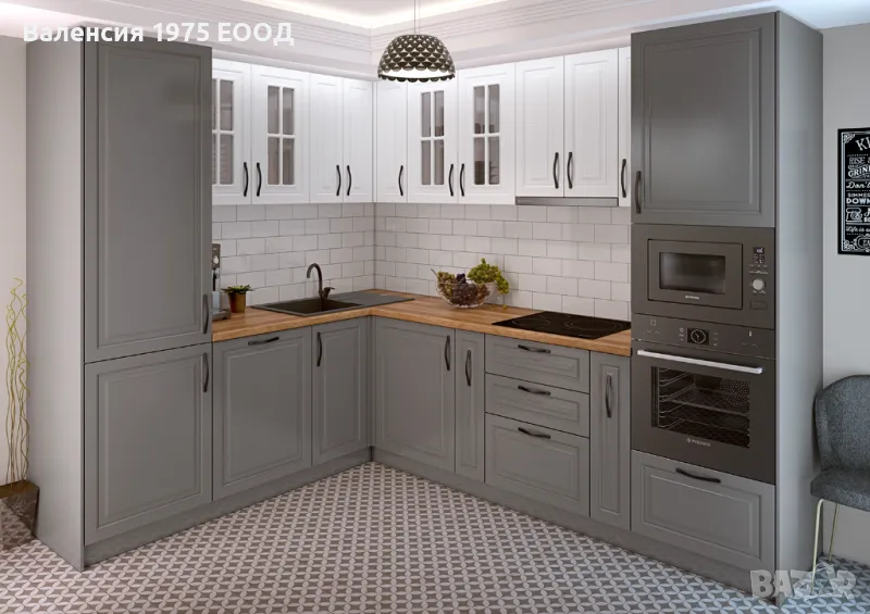 Модулна кухня Винтидж 222/ 182 см, снимка 1