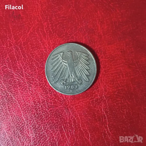 Германия 5 марки 1983 'G' - Карлсруе, снимка 1