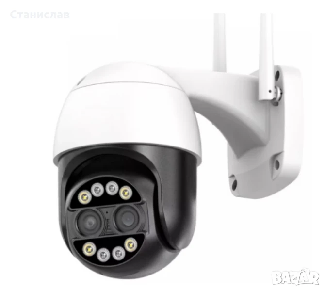Двойна безжична 8MPX въртяща се камера за наблюдение 8 пъти zoom, снимка 1