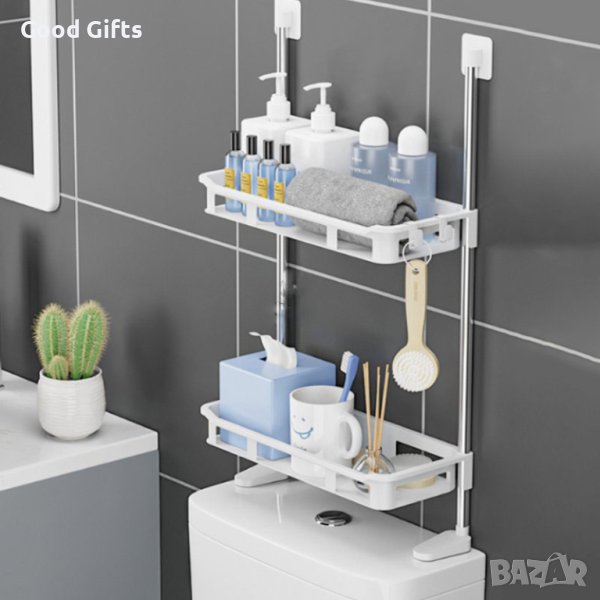 Универсална ЕТАЖЕРКА ЗА НАД ТОАЛЕТНА С ДВА РАФТА, снимка 1