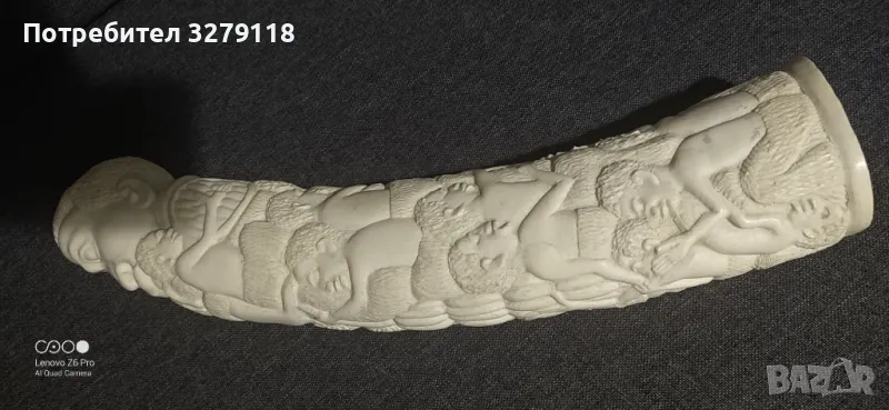 Гравиран слонски бивник, снимка 1