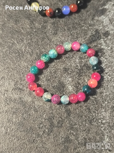 Гривни Естествен Ахат 6мм, снимка 1