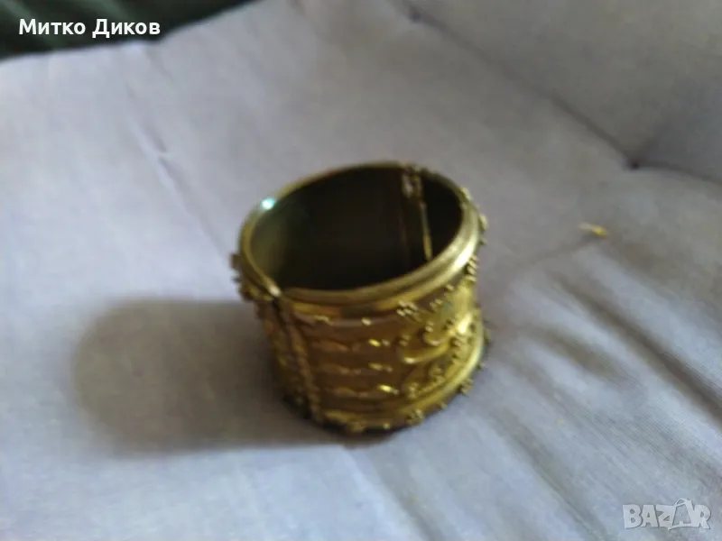 Месингова гривна №12 отлична с орнаменти, снимка 1