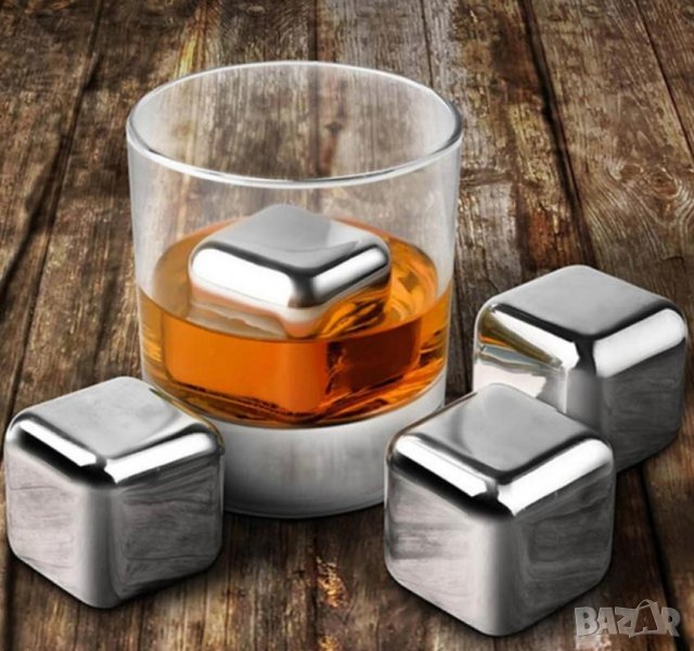 Food-Grade 304 SS Stainless Steel Whisky Stones Метални Ледчета Уиски Ракия Вино Коктейли Сок Бира, снимка 1