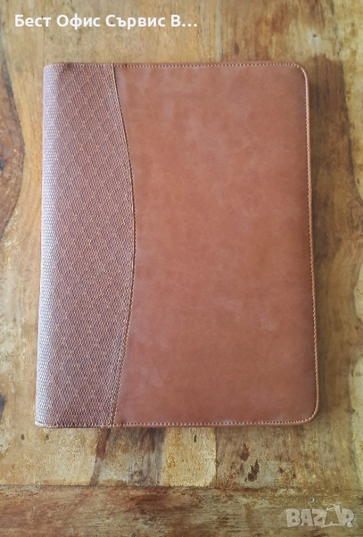 папка за документи луксозна кожена кафява с калкулатор A4 Размер, снимка 1