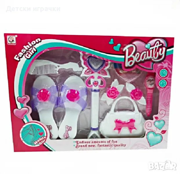 Комплект аксесоари за момиче, с чанта, с чехли, снимка 1