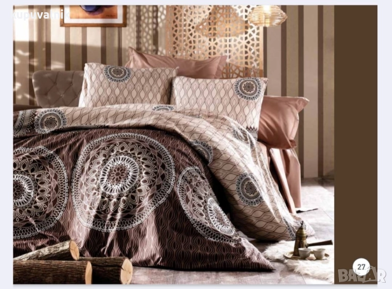 Луксозен спален комплект / спално бельо - Ранфорс 100% памук, снимка 1