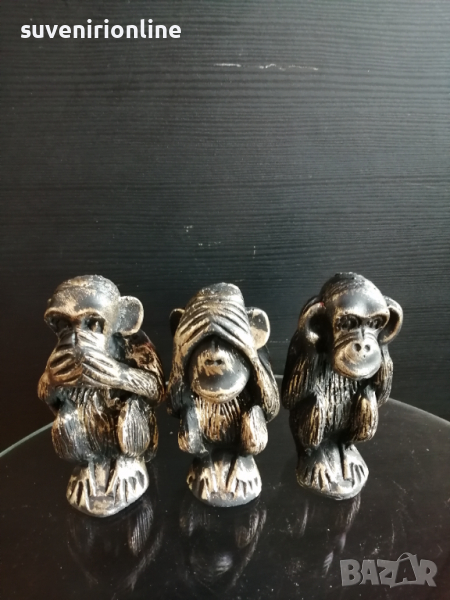 Тройка статуетки маймуни - не чух, не видях, не знам , снимка 1