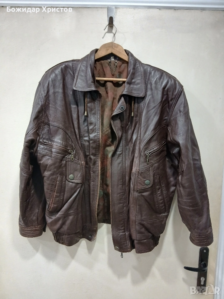Кожено мъжко яке XL – естествена кожа, снимка 1