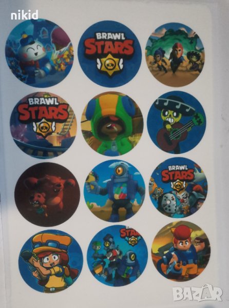 Брау Старс Brawl Stars Бролстарс ядивни вафлена хартия фондан фонданова украса торта ядлива принт, снимка 1
