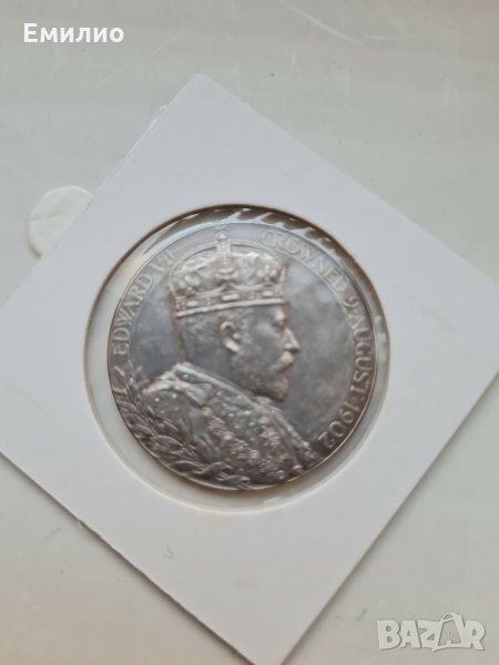 Rare. UK 🇬🇧 Coronation Medal 1902 UNC , снимка 1