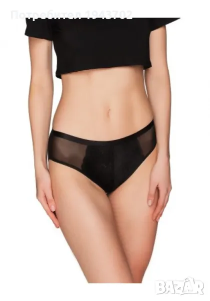 Бикини с дантела и тюл в черен цвят BBL153, снимка 1