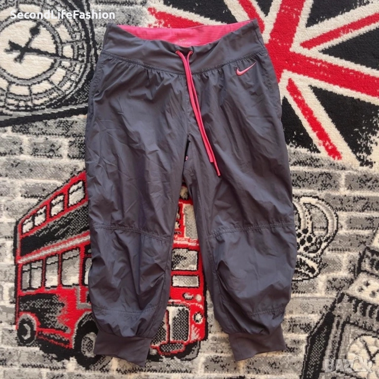 Дамски спортен панталон Nike Dri Fit Crop, размер S, сив, розов, снимка 1