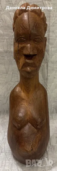 Фигура на бюст от дърво масив, снимка 1