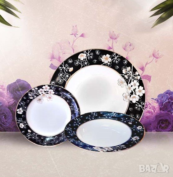  СЕРВИЗИ ЗА ХРАНЕНЕ от Костен порцелан използваеми в съдомиялна машина, снимка 1