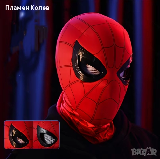 Официална маска за костюм за мъже на Marvel Iron Man & Spider-Man. Маската е многоцветна и подходяща, снимка 1