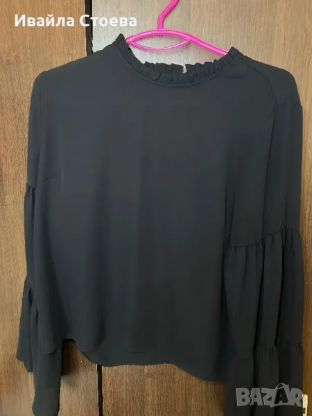 Ефектна черна блуза, снимка 1