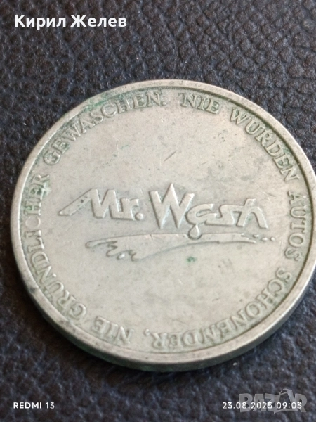 Стар жетон токен за автомивка Mr.Wash рядък за КОЛЕКЦИЯ ДЕКОРАЦИЯ 23254, снимка 1