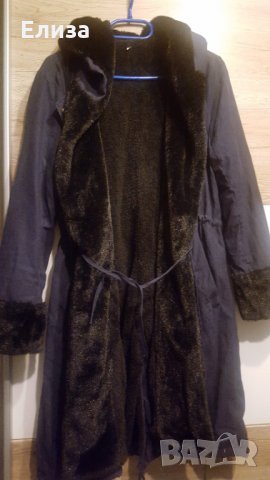 Дамско палто парка с качулка и пух-изкуствен косъм, снимка 2 - Палта, манта - 34874845