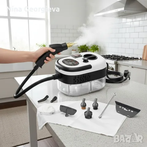 Парочистачка 2500W с 6 скорости и 1,2L резервоар – Мощно почистване с пара за дома, снимка 2 - Парочистачки и Водоструйки - 56089413