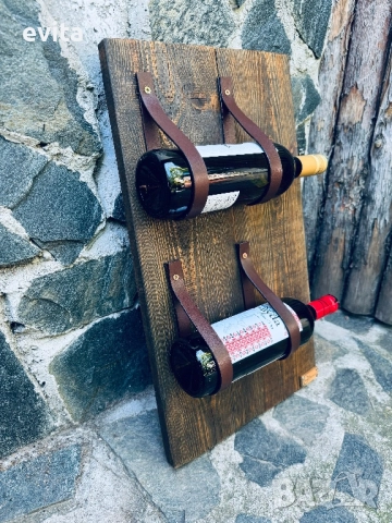 Елегантна стойка за 2–10 бутилки вино – кожа или премиум въже, снимка 11 - Други - 52406559