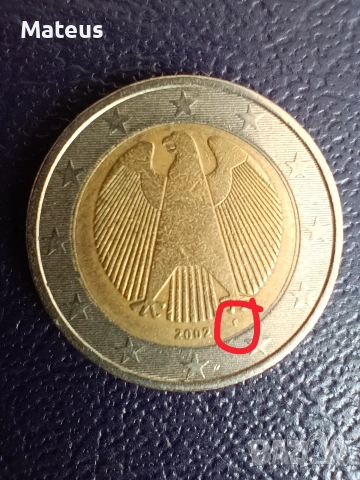 2 euro 2002 Germany с дефект, снимка 3 - Нумизматика и бонистика - 53130234