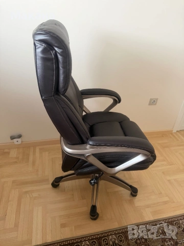 Кожен Офис стол кафяв lumber support, снимка 4 - Столове - 53900507