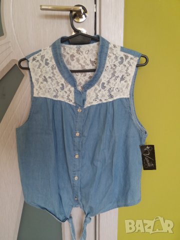 Дамска блуза риза с копчета нова с етикет, снимка 1 - Ризи - 37325648