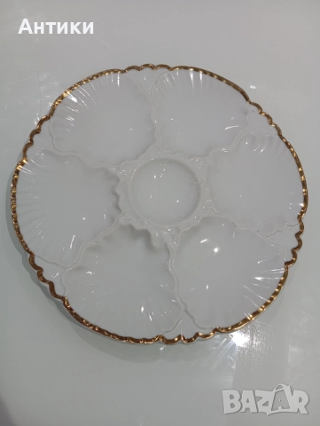 Порцеланово плато за стриди маркирано, снимка 7 - Чинии - 52642547