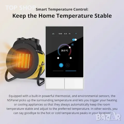 SONOFF NSPanel-USW WiFi Smart Scene Стенен превключвател, снимка 4 - Друга електроника - 48791924